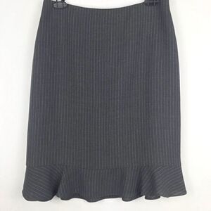 Muse Charcoal gray Pinstripe Ruffle Hem Skirt